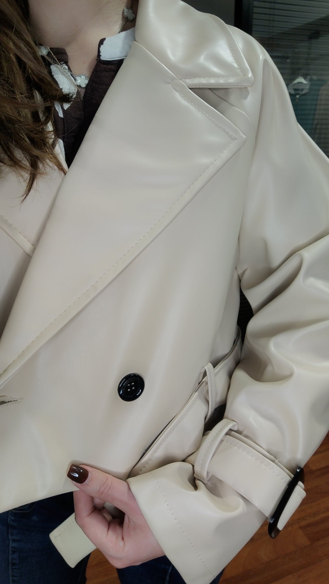 Trench court simili beige