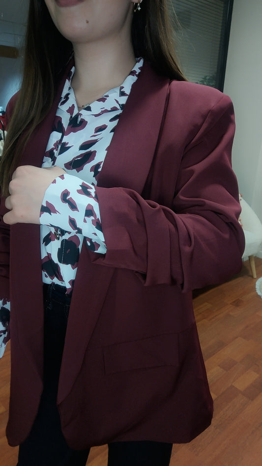 Blazer long bordeaux