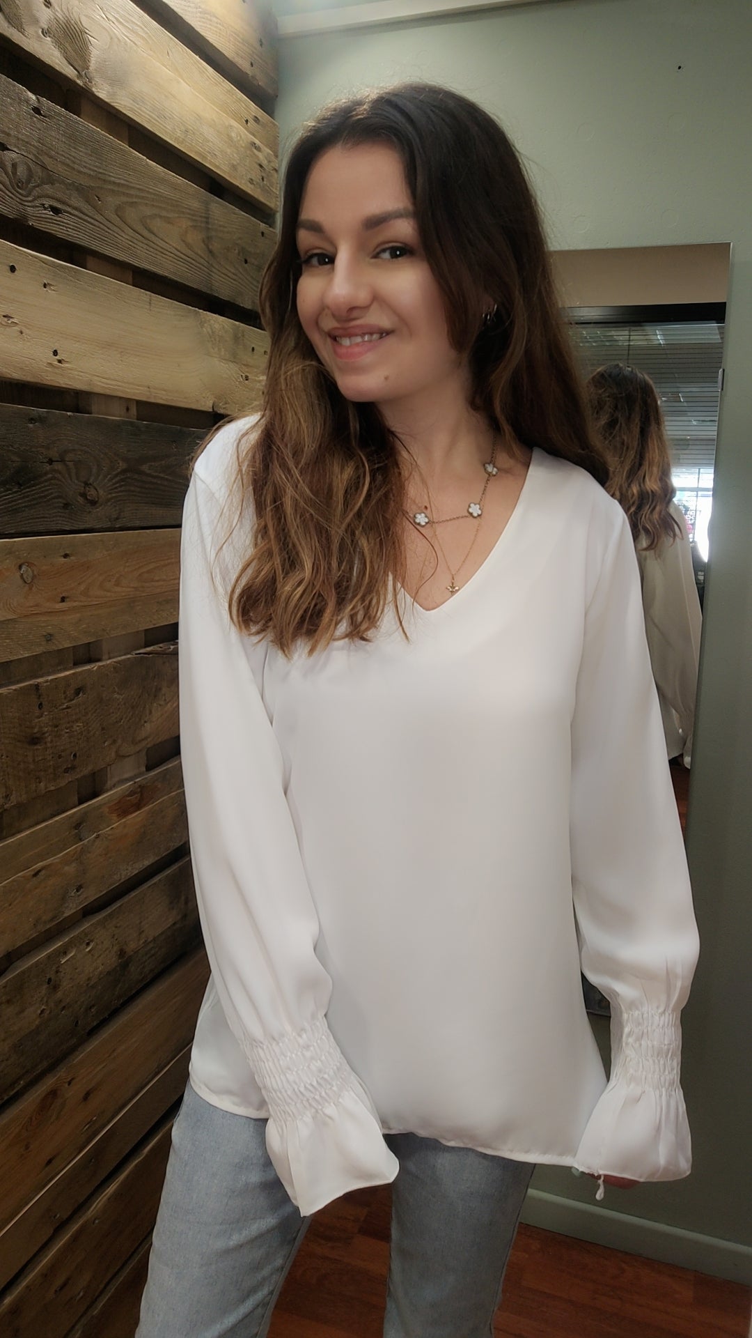 Blouse blanche dentelle dos