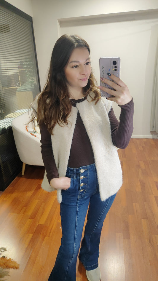 Gilet sans manches laine bouillie