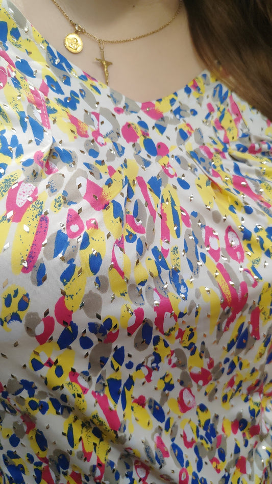 Blouse coloré détails brillant