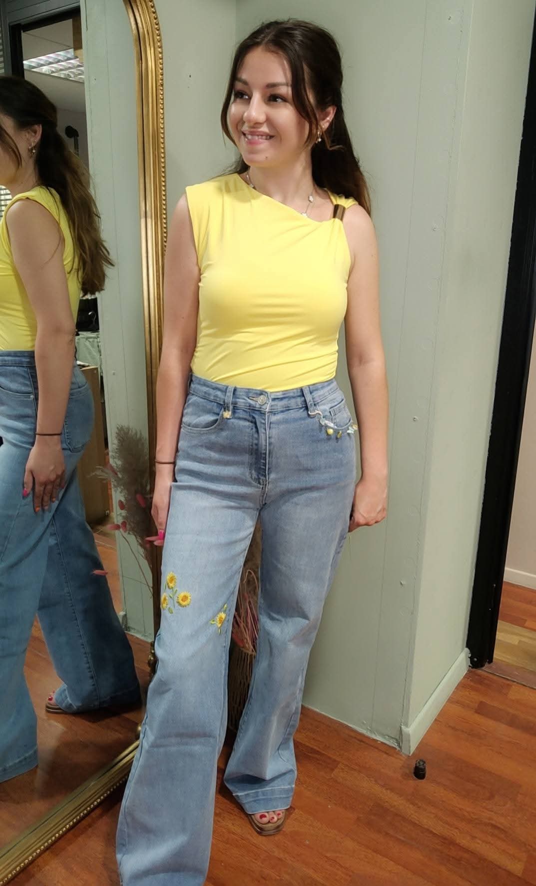 Jean broderie et breloques