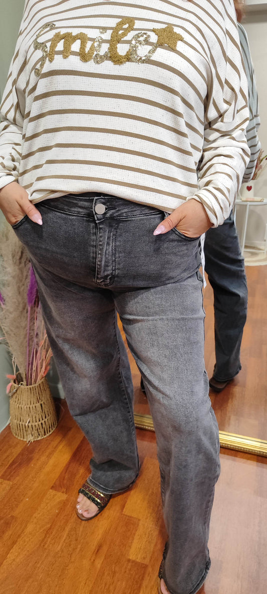 Jean large gris