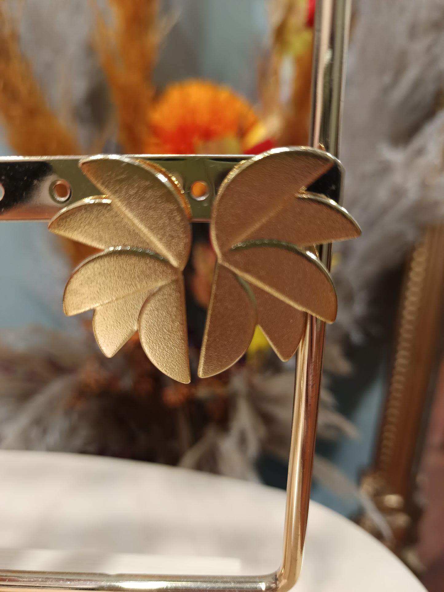 Boucles d'oreilles feuilles dorés