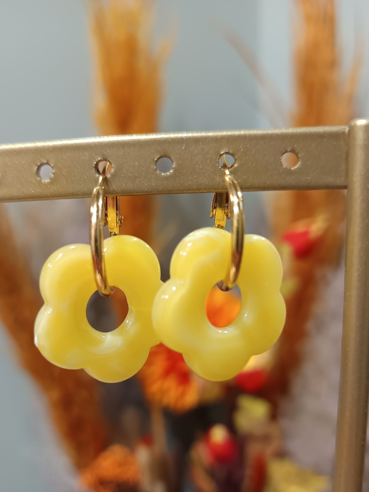 Boucles d'oreilles fleurs (plusieurs coloris)