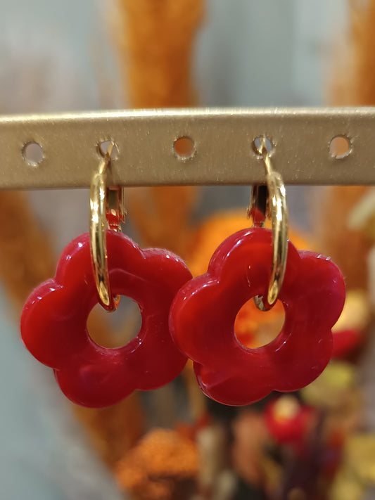 Boucles d'oreilles fleurs (plusieurs coloris)