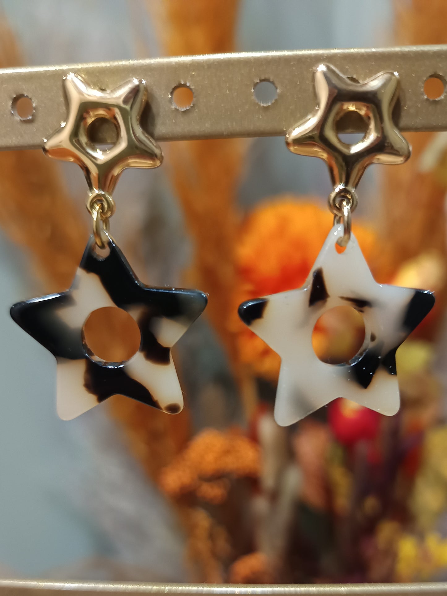 Boucles d'oreilles étoiles léopard