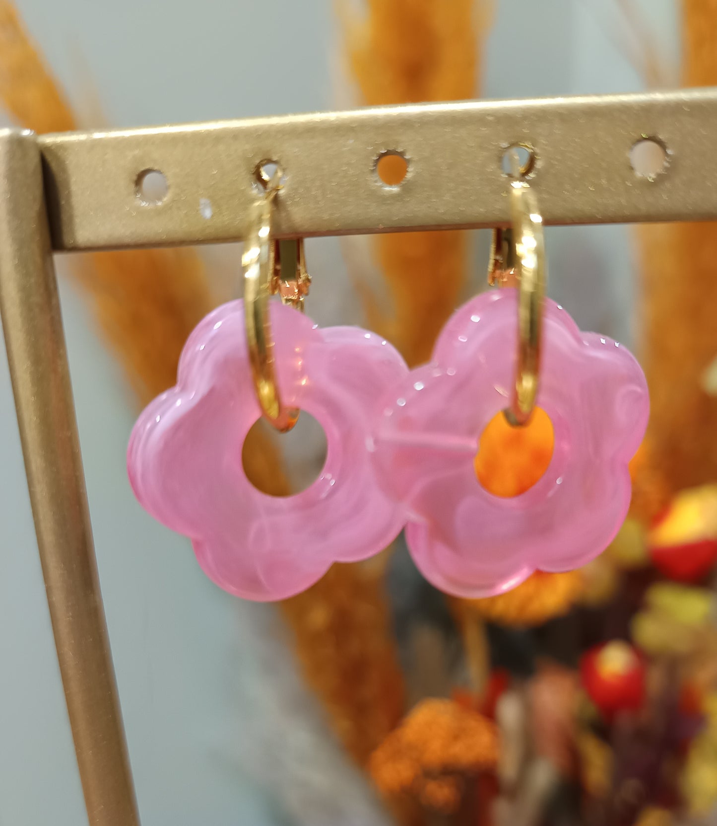 Boucles d'oreilles fleurs (plusieurs coloris)