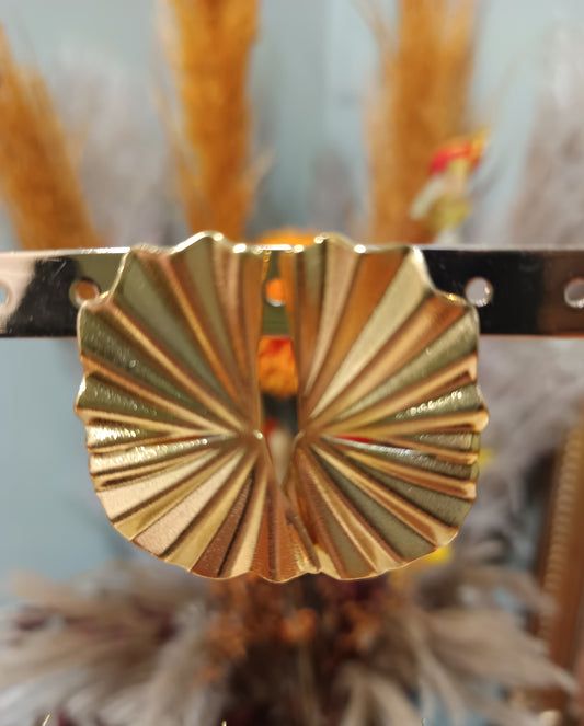 Boucles d'oreilles éventail (doré ou argenté)