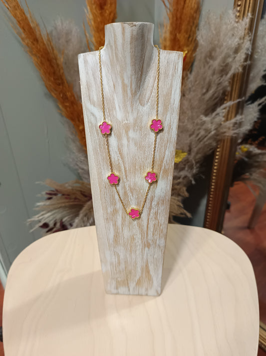 Collier fleurs nacrées