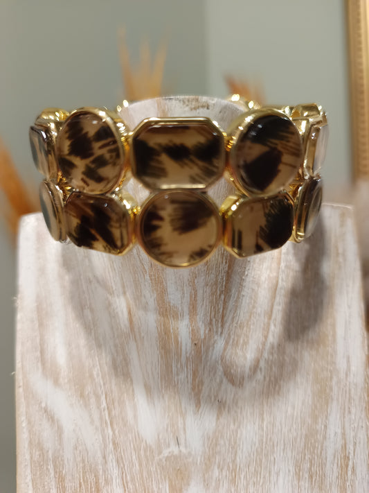 Bracelet élastique léopard