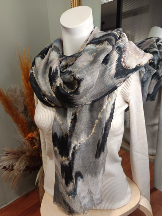 Foulard tie and dye dorure