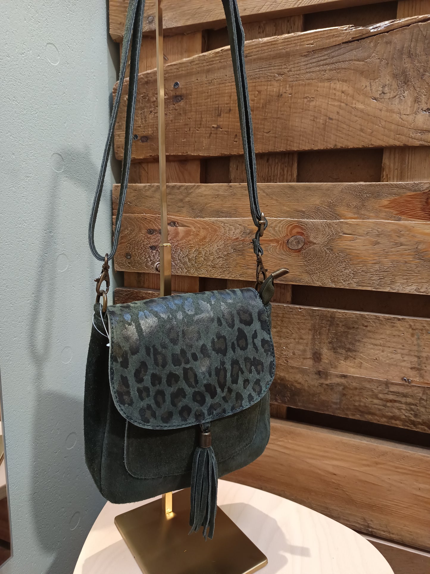 Sac à main daim cuir (kaki ou noir)