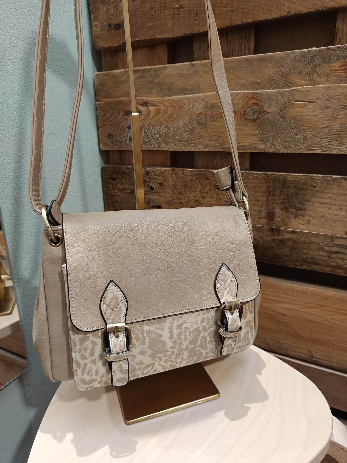Sac à main beige léo