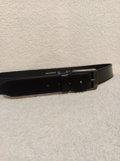 Ceinture cuir épaisse noire classique