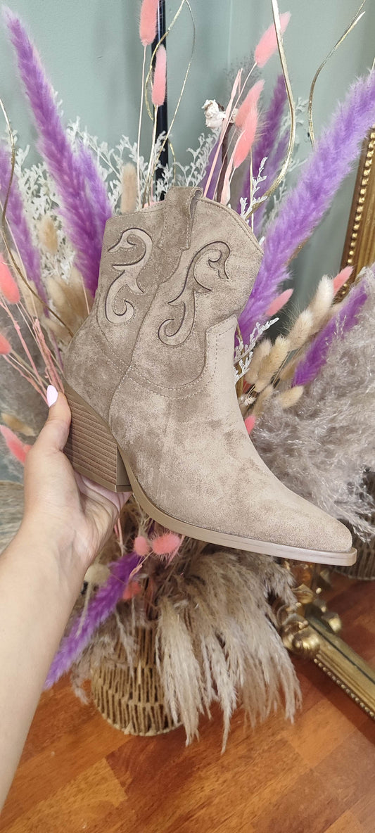 Santiags courtes taupe