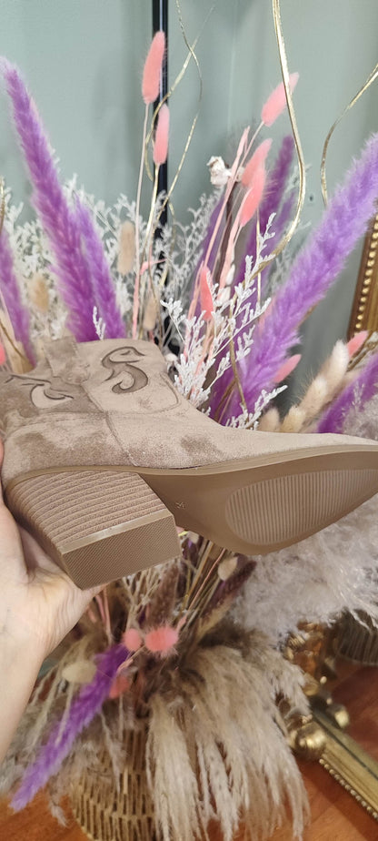 Santiags courtes taupe