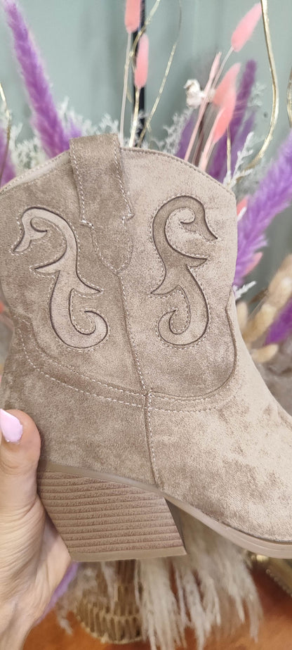 Santiags courtes taupe