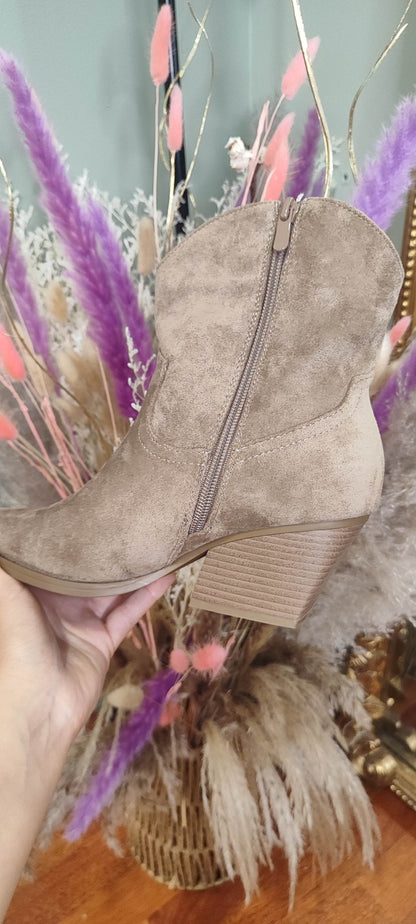 Santiags courtes taupe