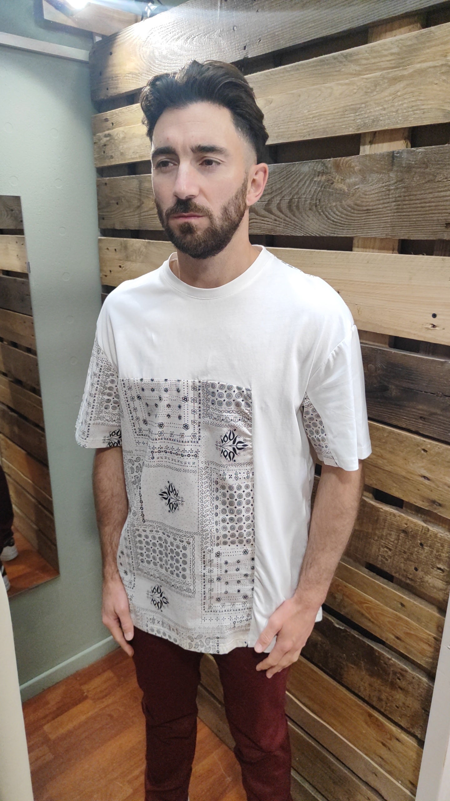 T-shirt oversize blanc bandana