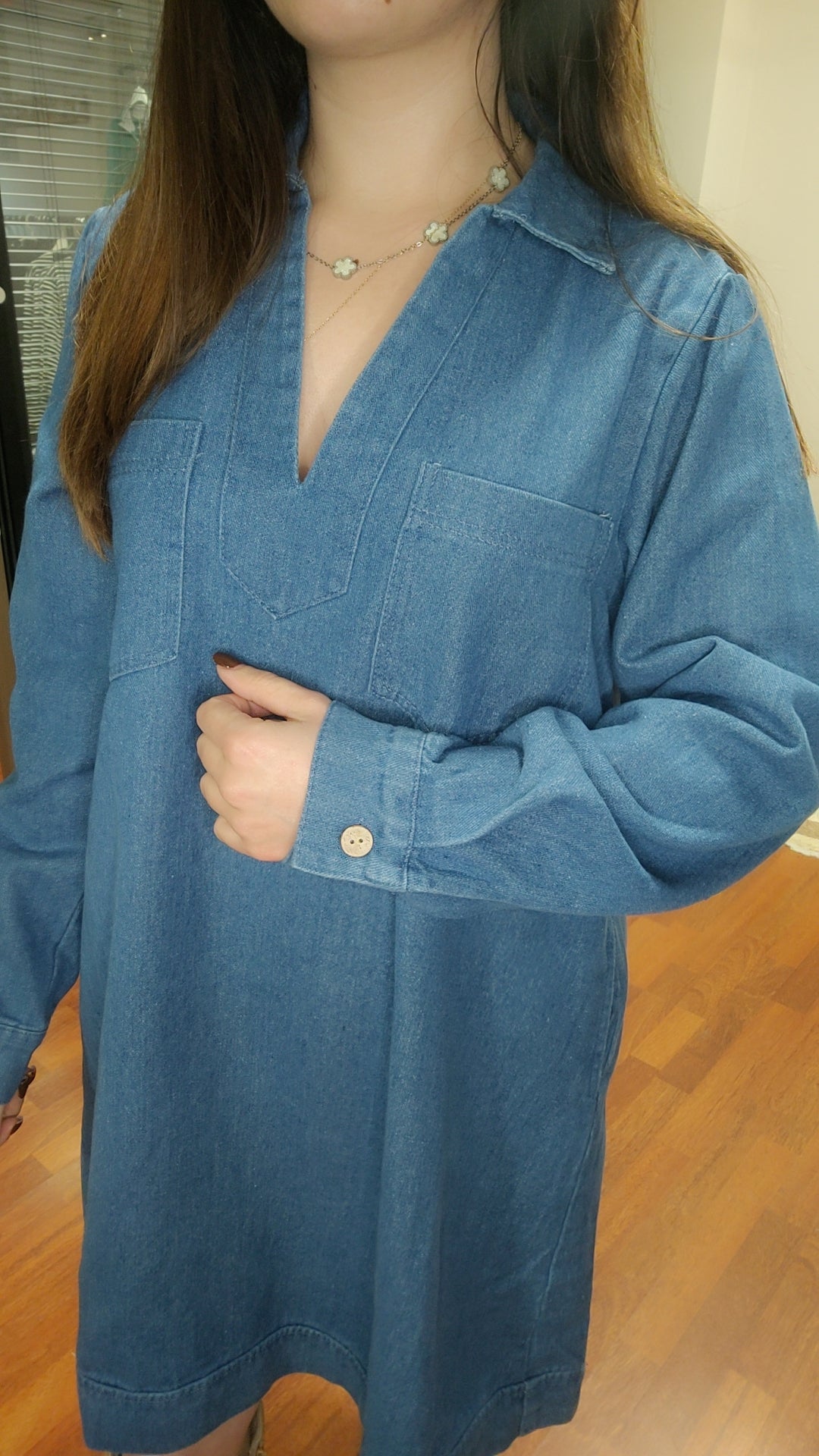 Robe en jean coupe droite