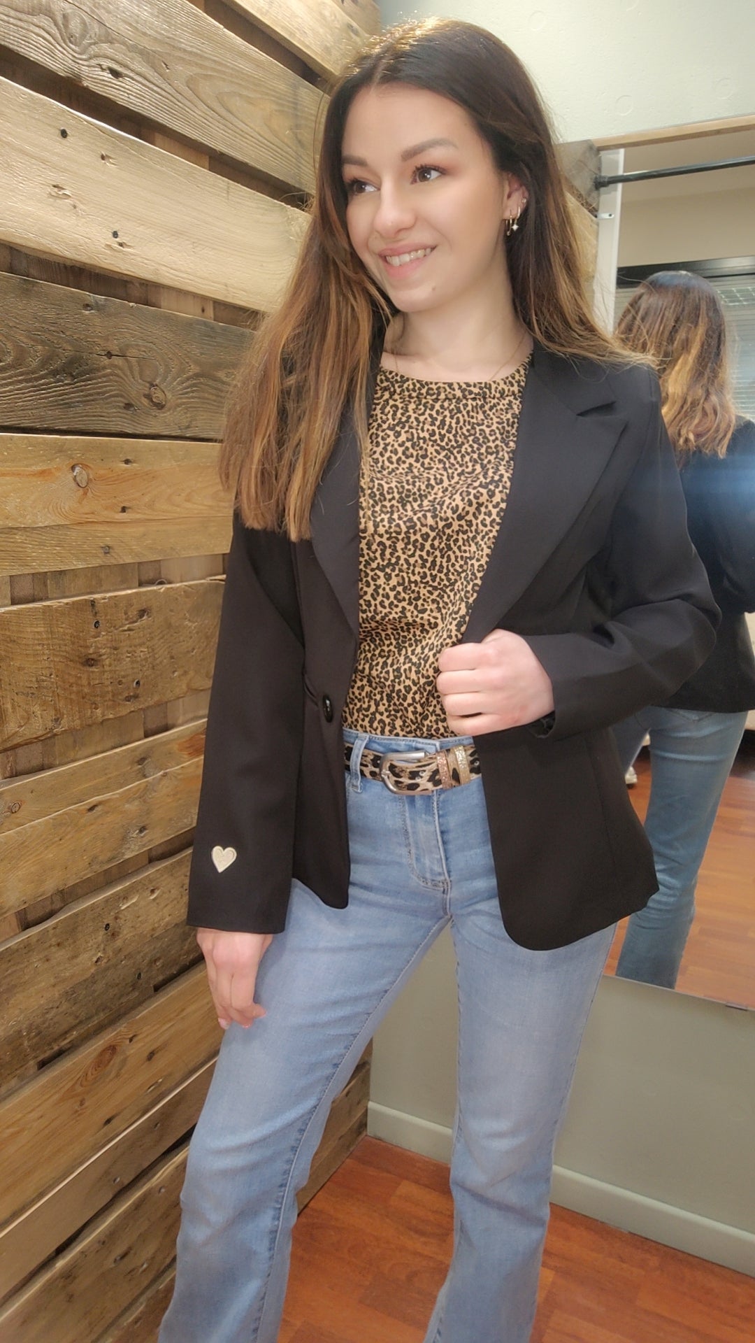 Blazer noir coeur doré