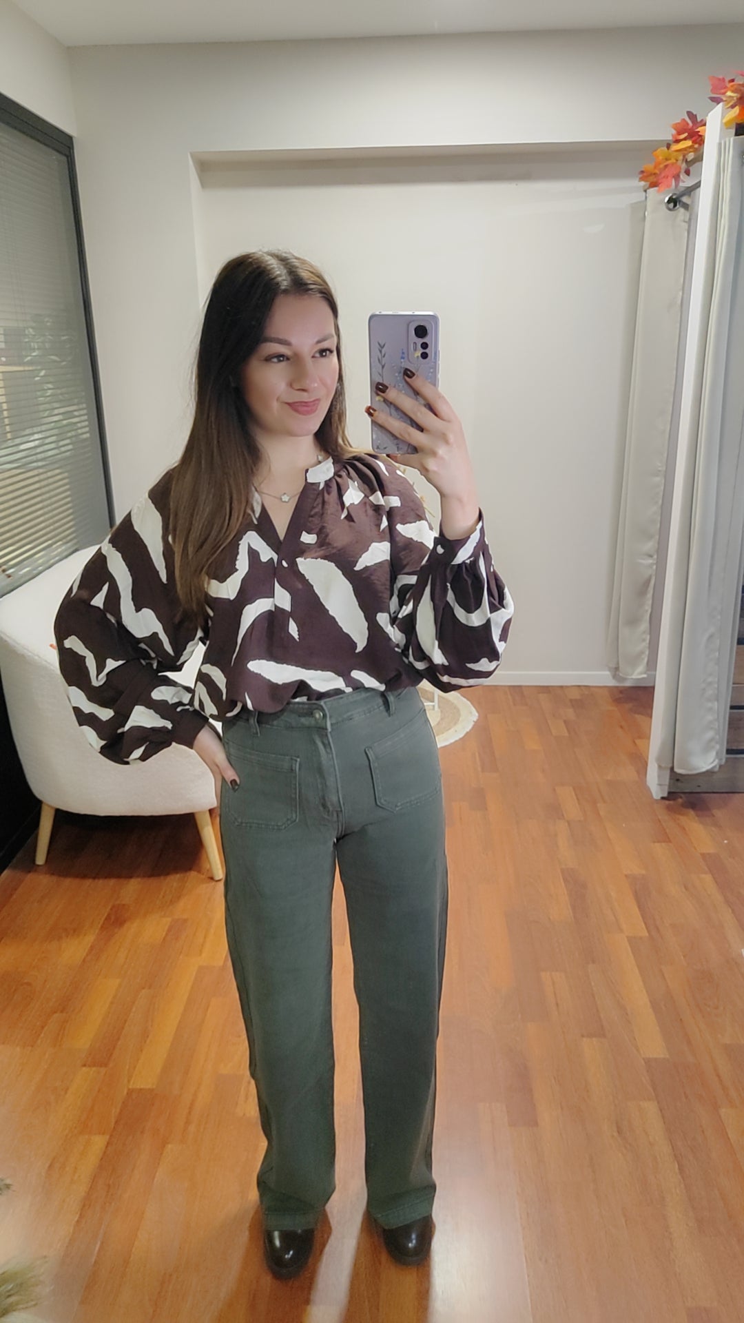 Blouse choco et blanc