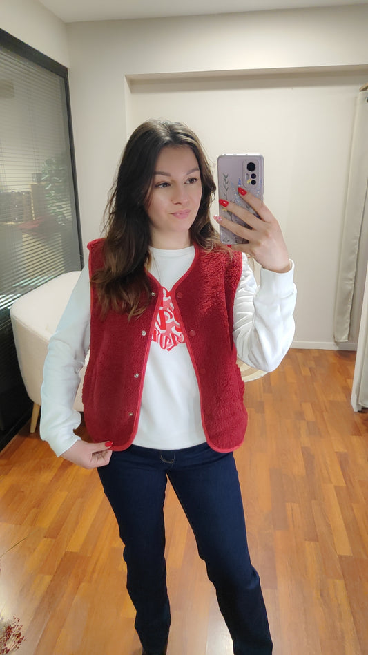 Gilet sans manches teddy pression