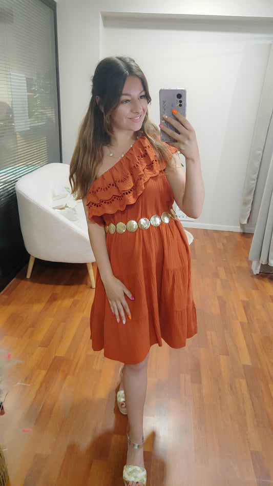 Robe gaze asymétrique