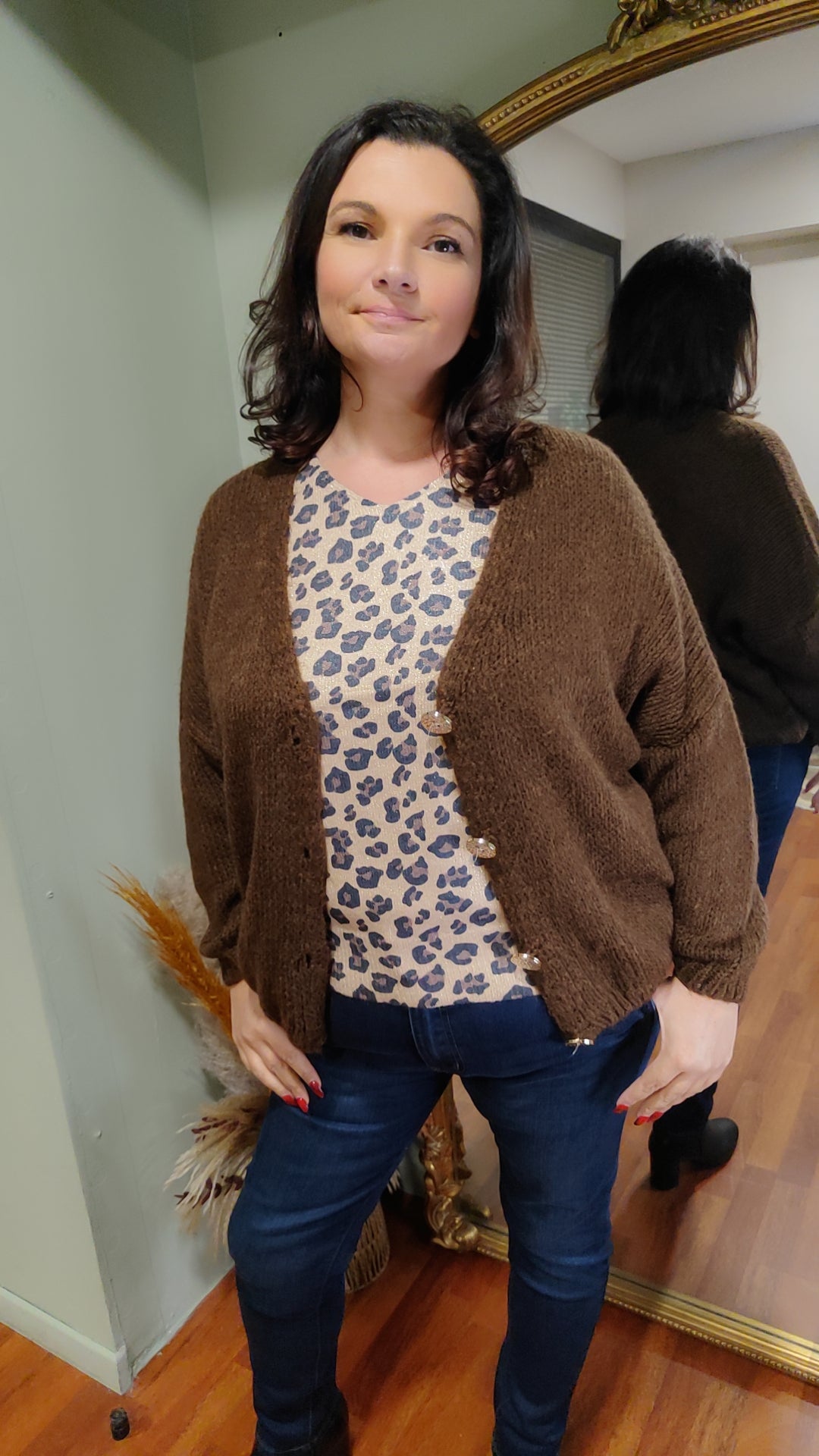 Gilet doux boutons dorés