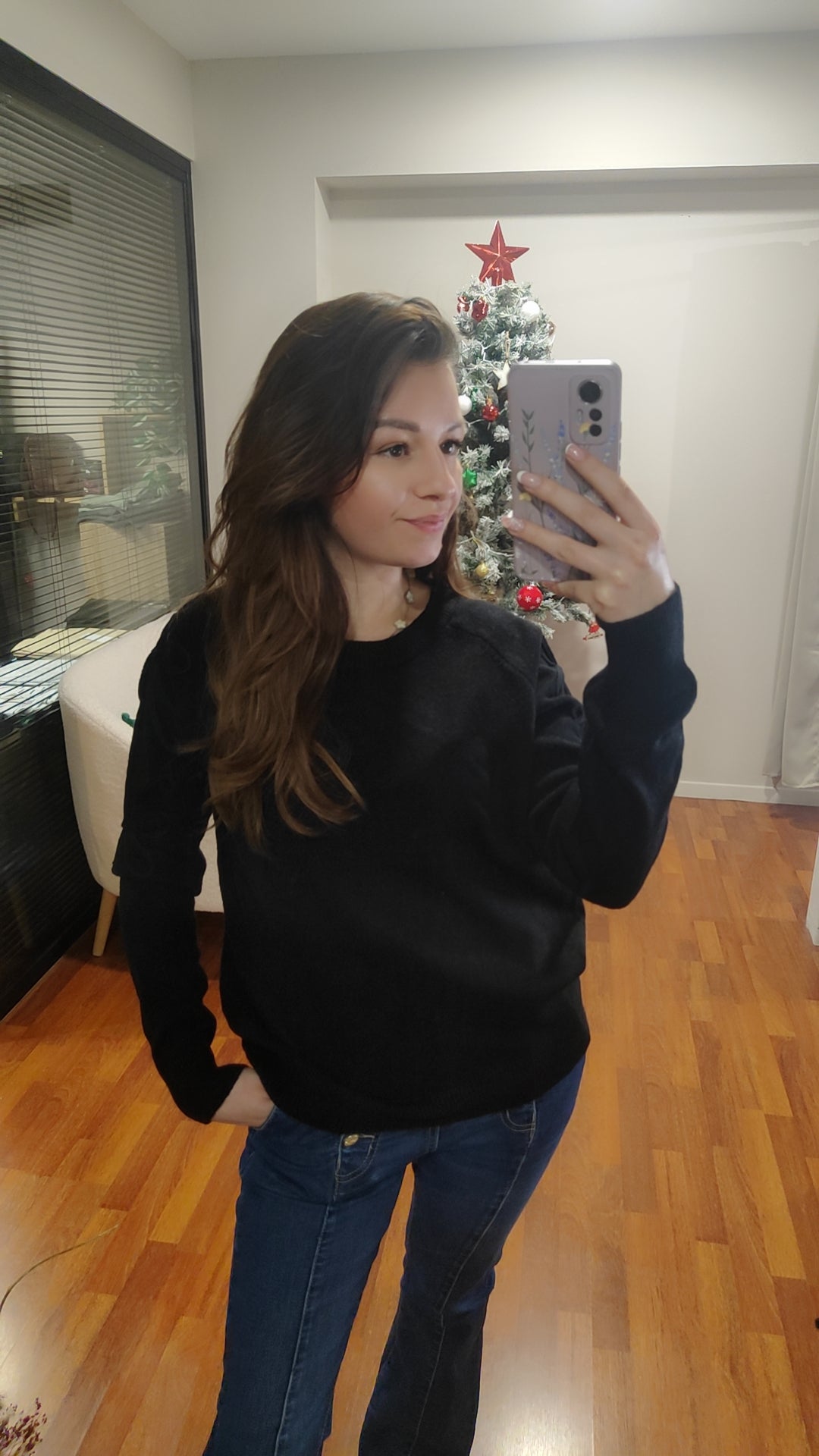 Pull doux détails épaules (beige ou noir)