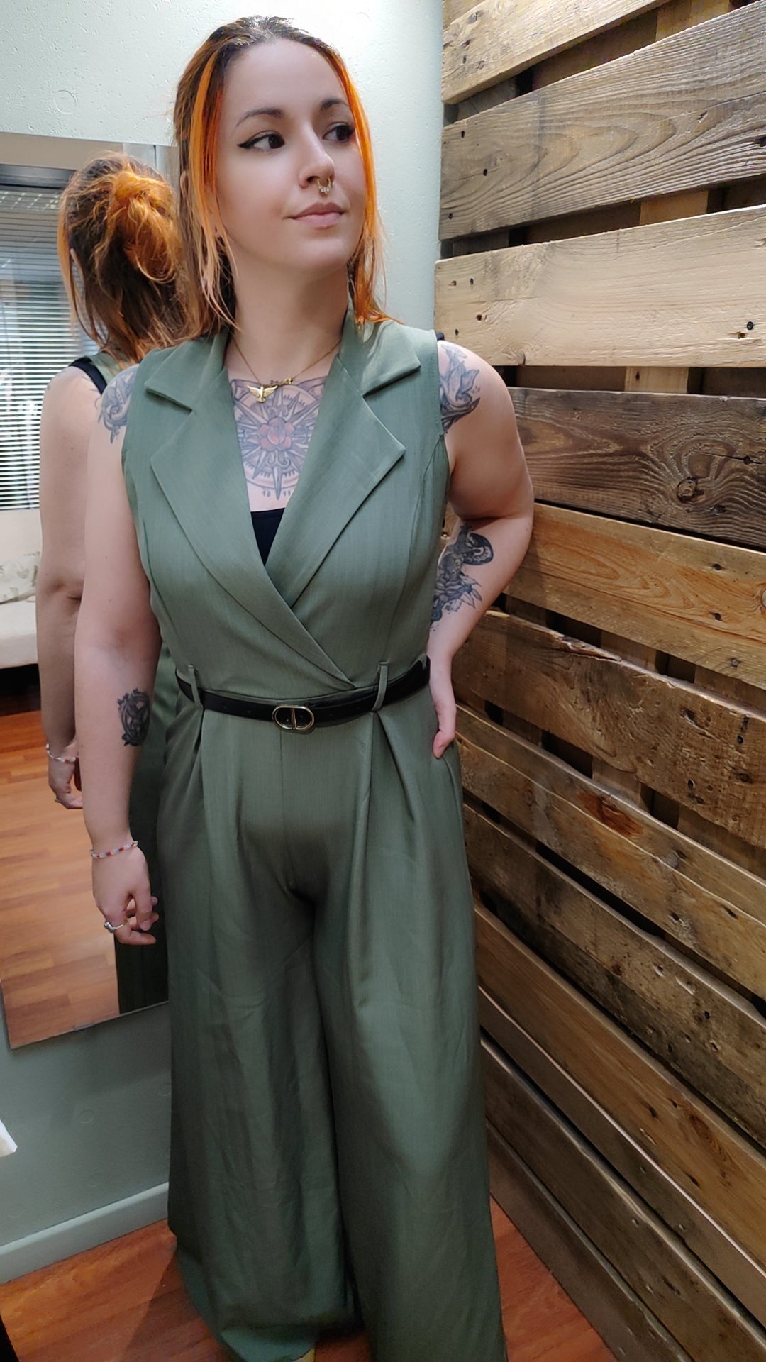 Combi kaki avec ceinture