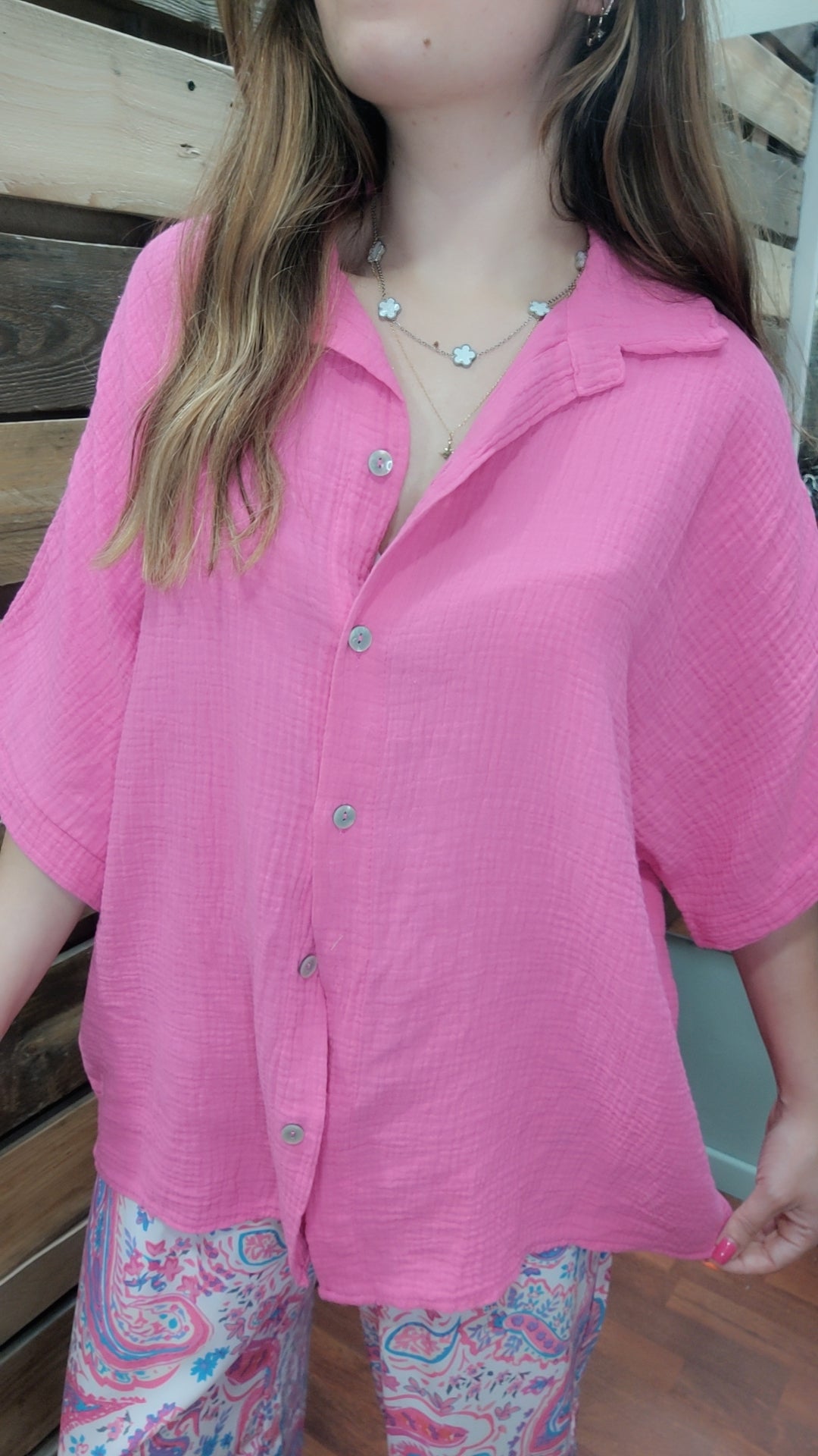 Chemisette gaze de coton oversize