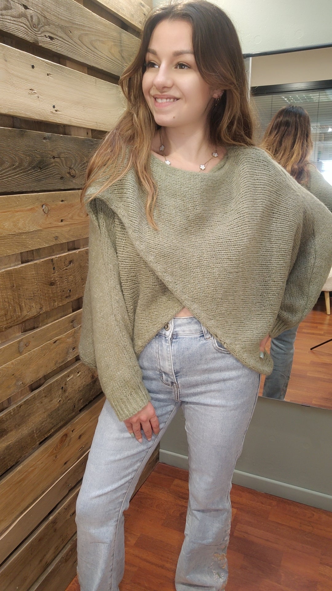 Pull croisé maille (plusieurs coloris)