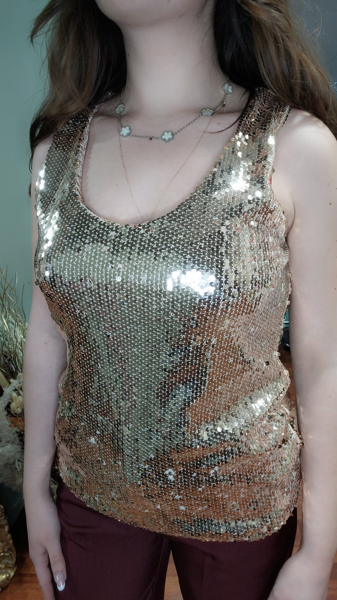 Top sequins doré