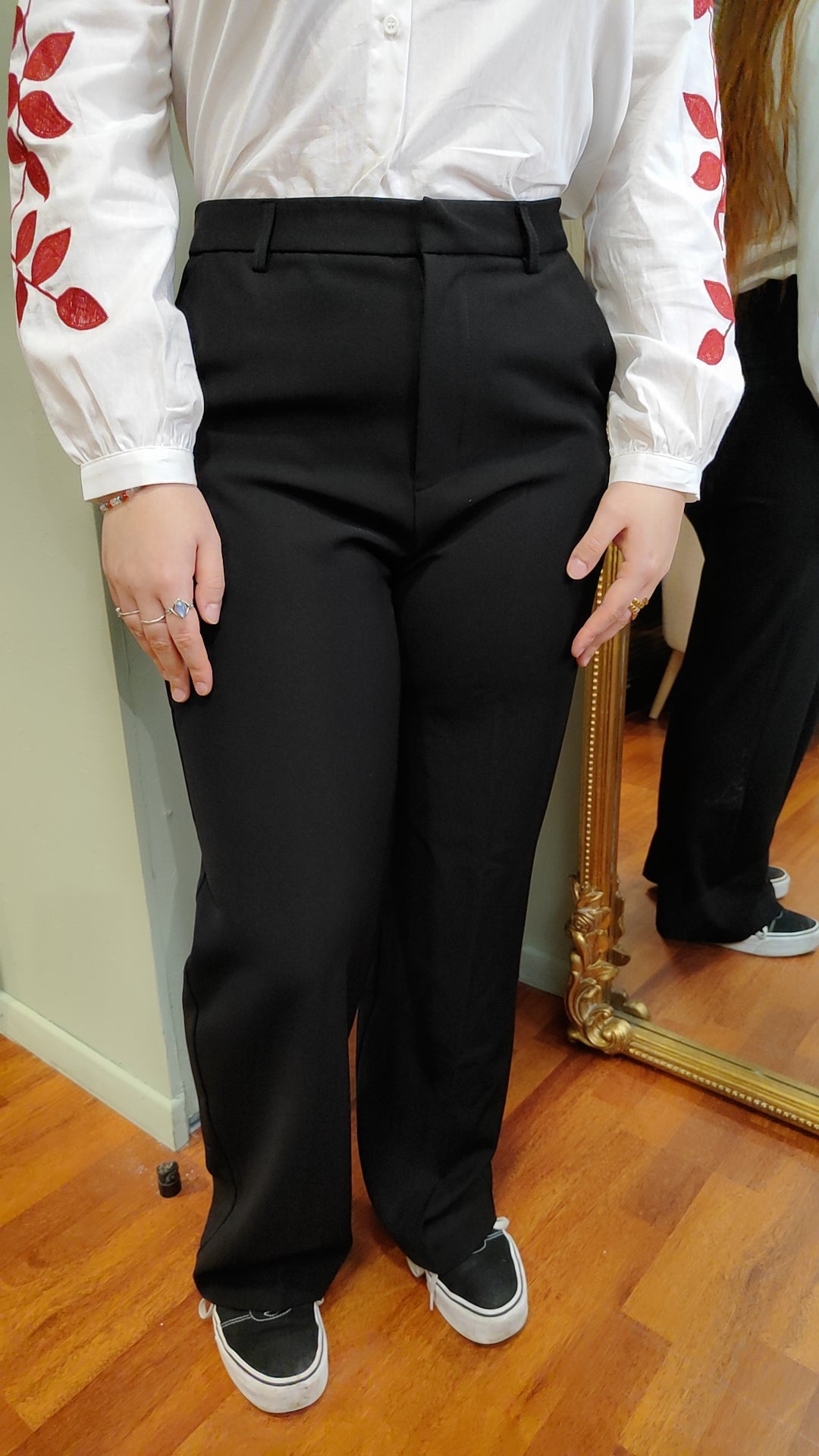 Pantalon à pinces noir