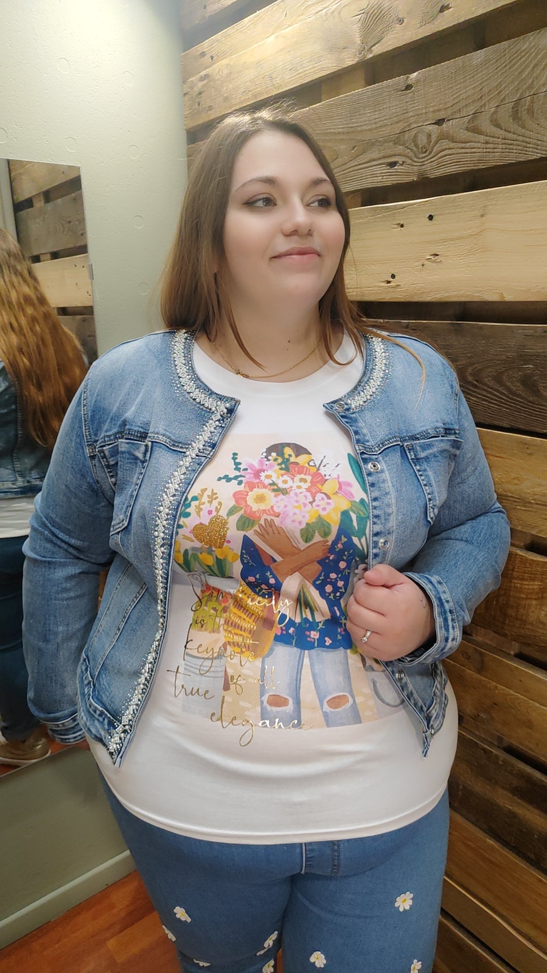 Veste en jean brillant