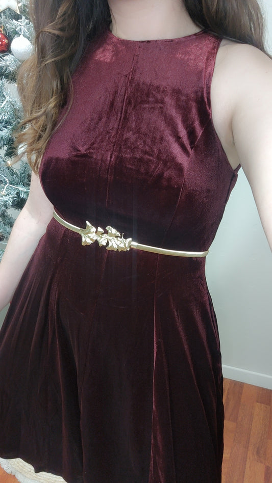 Robe velours bordeau