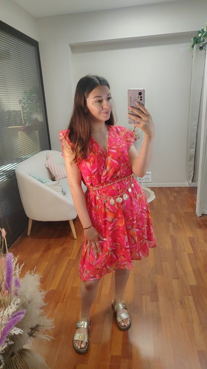 Robe midi rosée