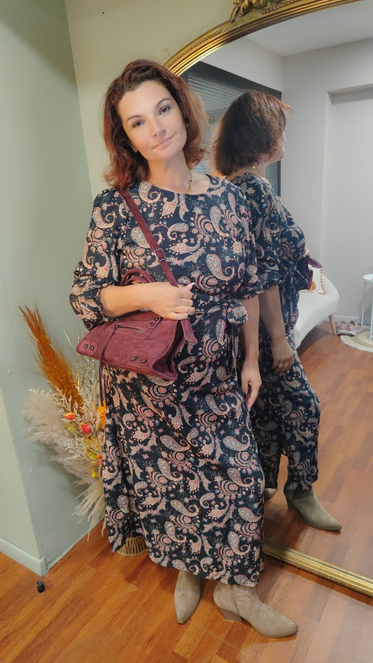 Robe longue imprimé paisley
