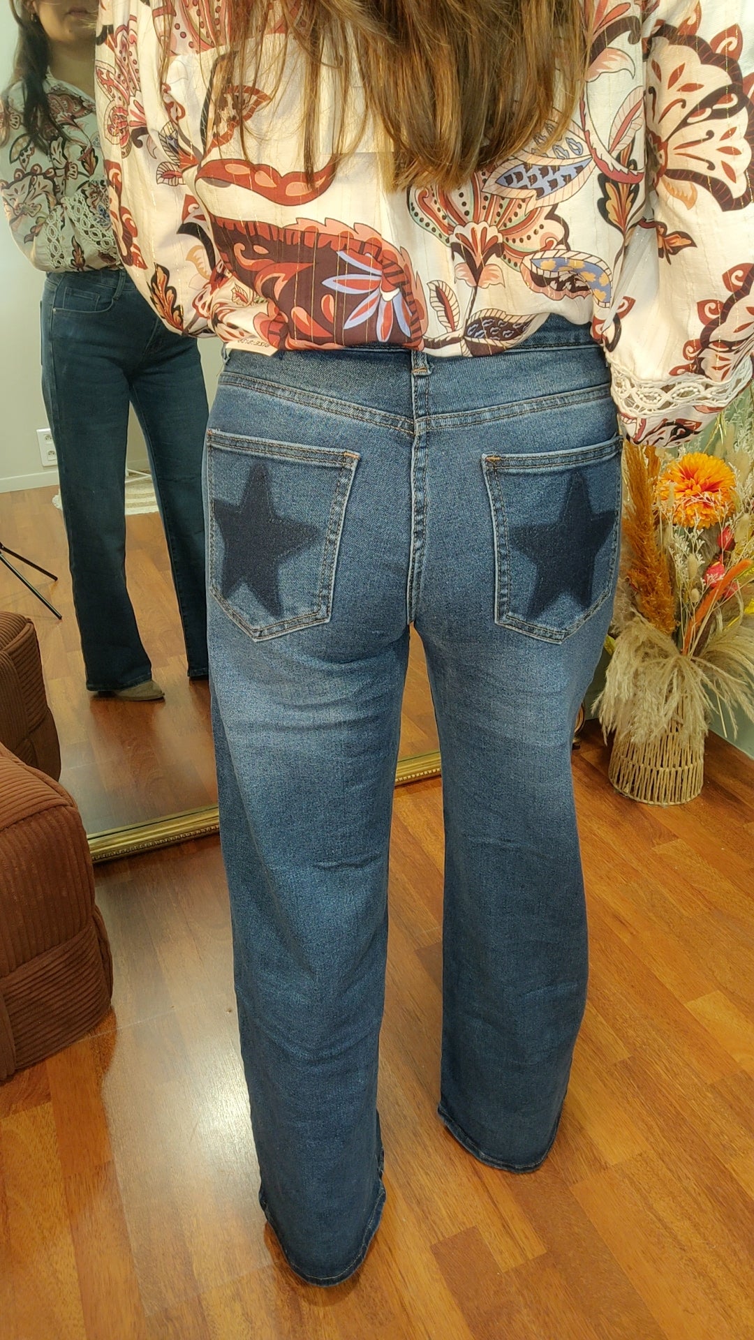 Jean wide leg bleu étoile