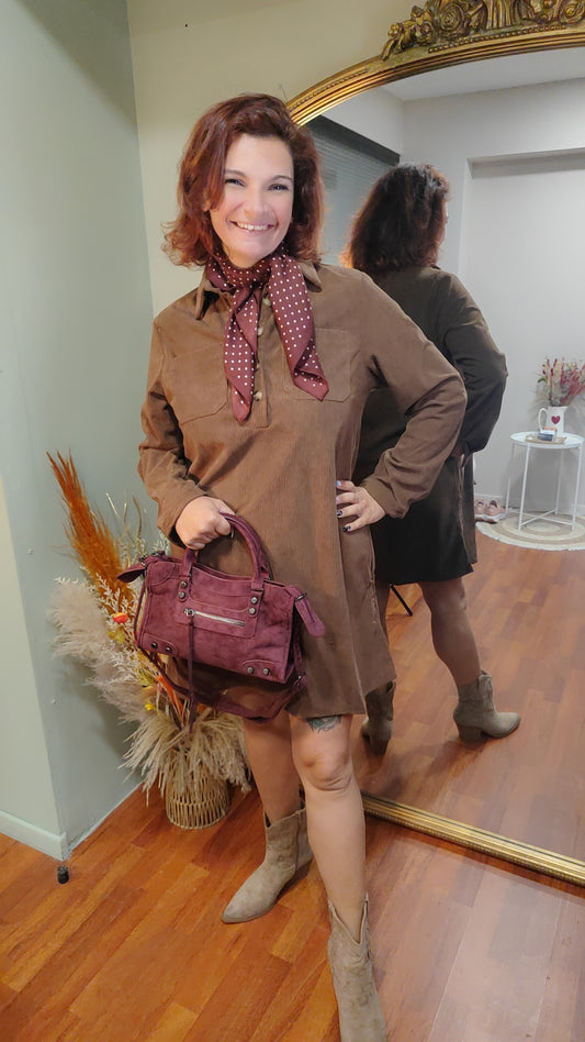 Robe velours côtelé chocolat