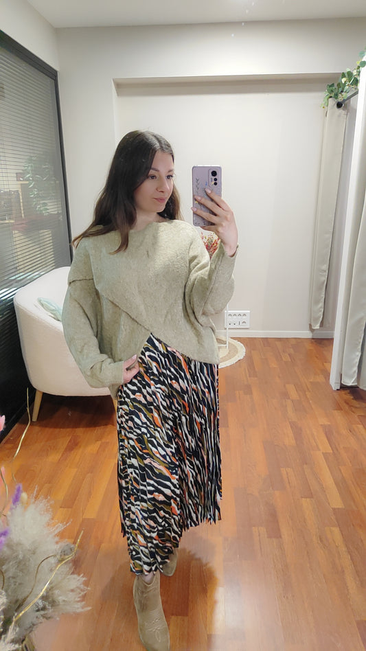 Pull croisé beige