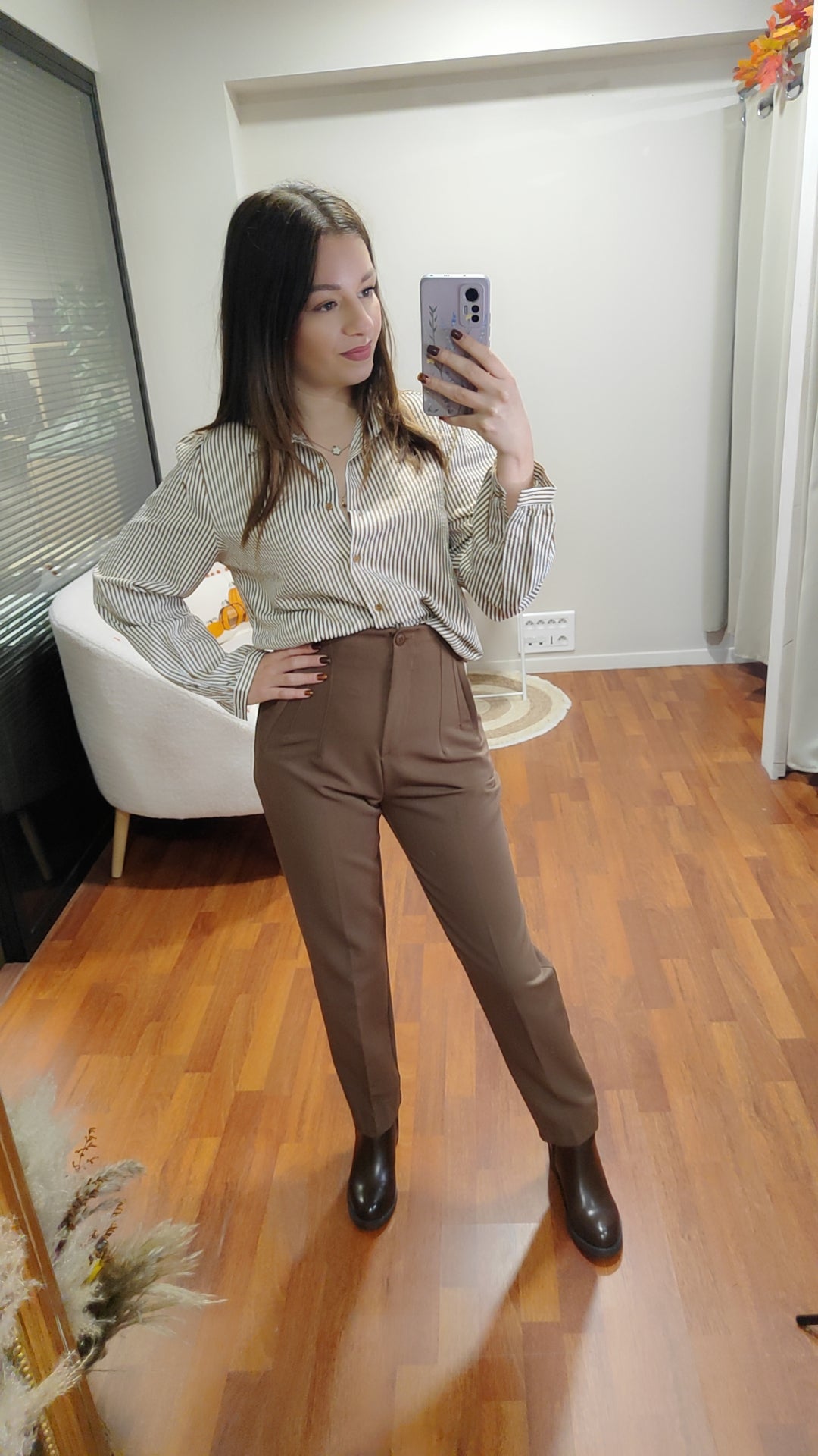 Pantalon taille haute cintré