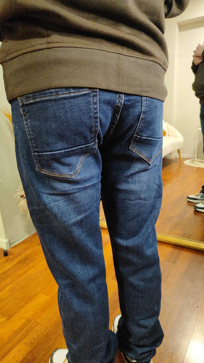 Jean thermo bleu