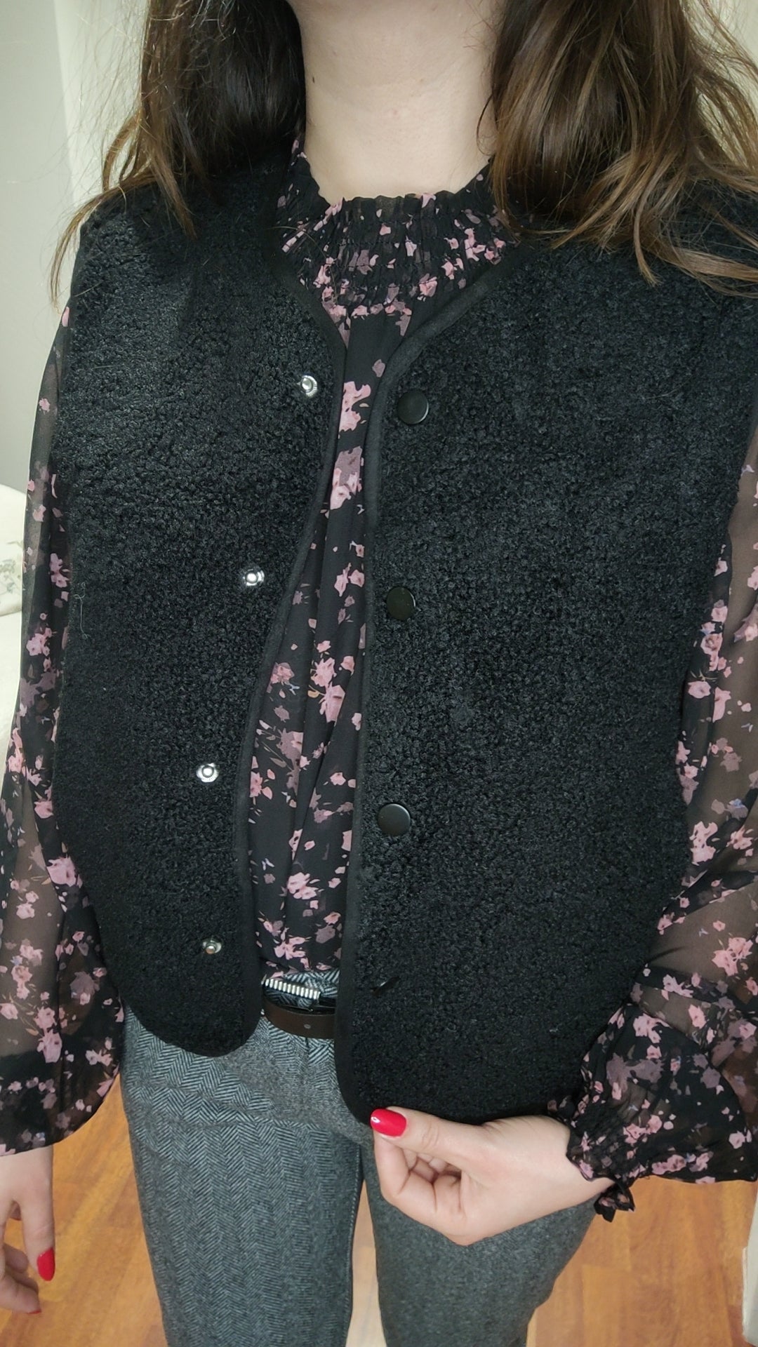 Gilet sans manches teddy pression