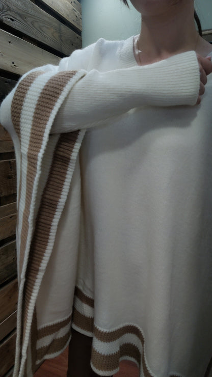 Pull poncho beige - camel