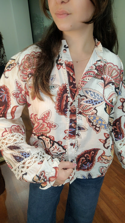 Chemise Judith imprimé liseré doré