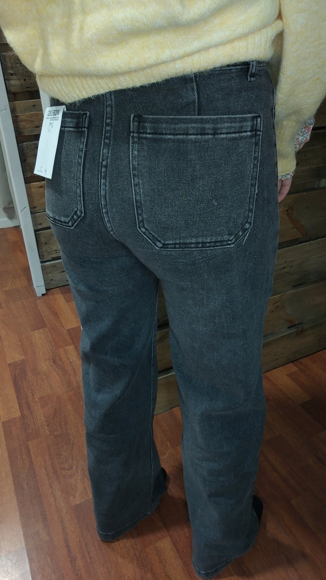 Jean wide leg gris foncé