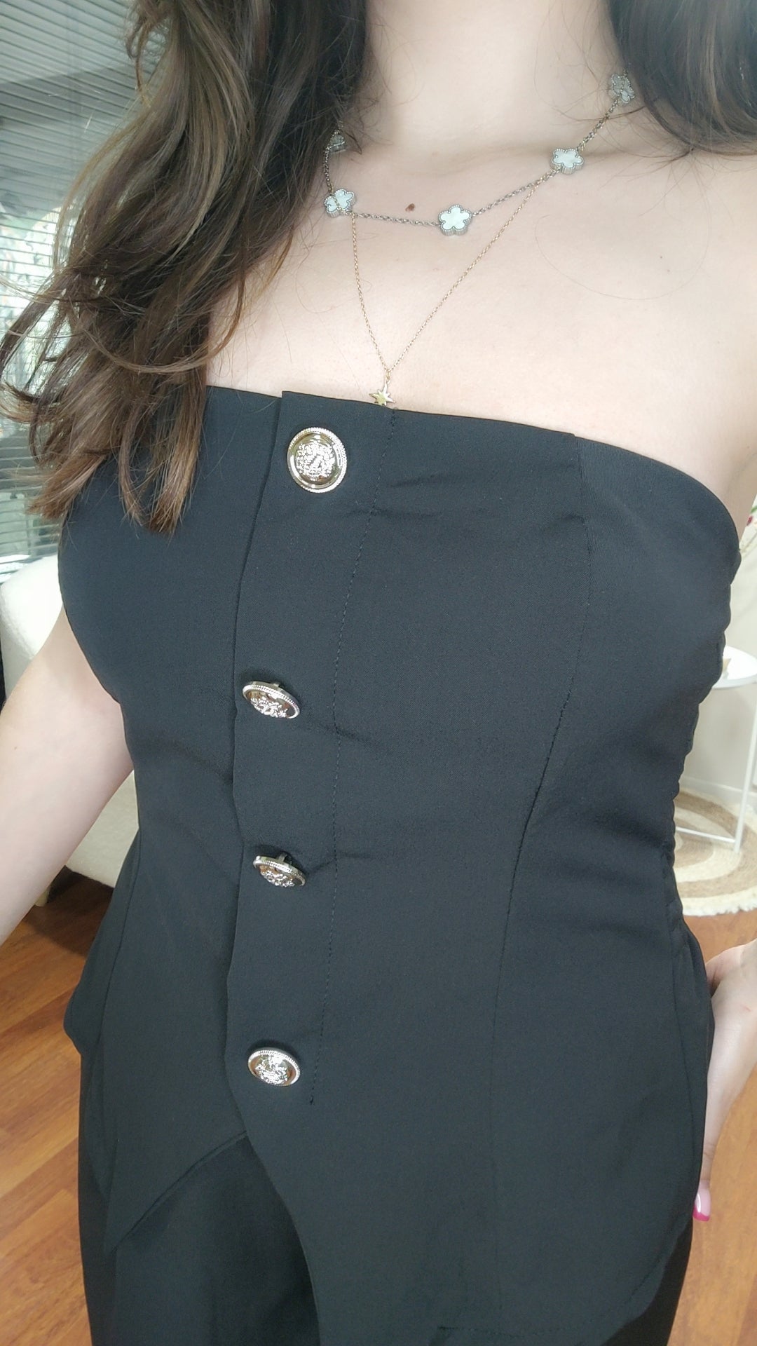 Ensemble bustier et pantalon large noir